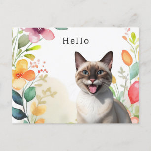 Siamees Kat Groet  Briefkaart