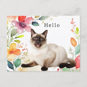 Siamees Kat Groet Briefkaart