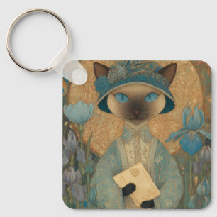 Siamees kat in Art Nouveau stijl - Elegante katten Sleutelhanger