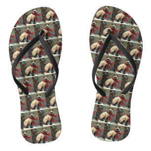 Siamees kat in sneeuw Kerstmis Teenslippers