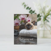 Siamees kat in Spa Bedankt  Briefkaart (Staand voorkant)