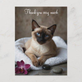 Siamees kat in Spa Bedankt Briefkaart