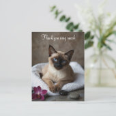Siamees kat in Spa Bedankt Briefkaart (Staand voorkant)