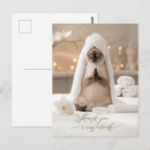 Siamees kat in Spa Bedankt Briefkaart (Voorkant / Achterkant)
