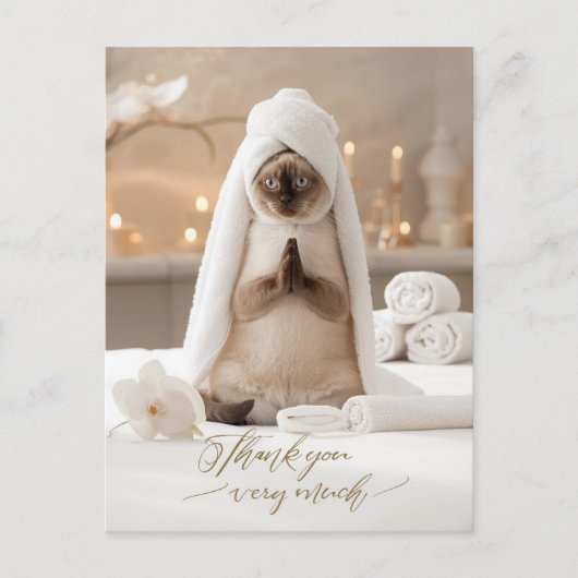 Siamees kat in Spa Bedankt Briefkaart (Voorkant)