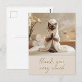 Siamees kat in Spa Bedankt Briefkaart (Voorkant / Achterkant)