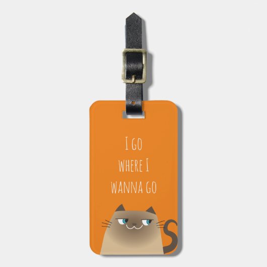 Siamees Kat Kawaii Grappig Bagagelabel (Voorkant verticaal)