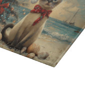 Siamees Kat Kerstmis Vintage Strand Snijplank (Hoek)