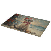 Siamees Kat Kerstmis Vintage Strand Snijplank (Hoek)