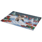 Siamees Kat Lopt in Sneeuw met Kerstmuts Snijplank (Hoek)