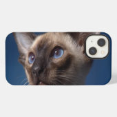 Siamees Kat met Blauwe Ogen iPhone Hoesje (Achterkant horizontaal)