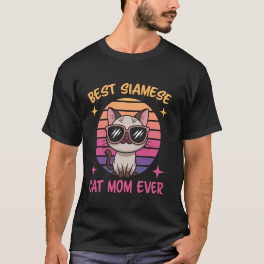 Siamees Kat Moeder Grappige Siamees Kat T-shirt (Voorkant)