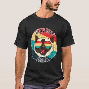Siamees Kat Moeder Retro Vintage T-shirt