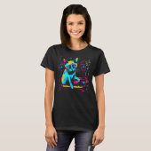 Siamees Kat Piano T-shirt (Voorkant volledig)