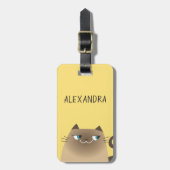 Siamees Kat Schattig Bagagelabel (Voorkant verticaal)