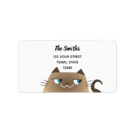 Siamees Kat Schattig Retouradres Etiket