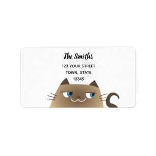 Siamees Kat Schattig Retouradres Etiket