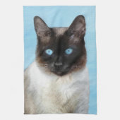 Siamees Kat Schilderij - Mooie Originele Kat Kunst Theedoek (Verticaal)
