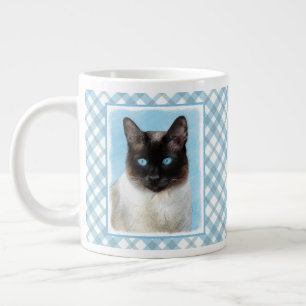 Siamees Kat Schilderij Originele Dier Kunst Grote Koffiekop