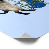 Siamees Kat Vlinder Monogram Eerste Letter P Naam Poster (Hoek)