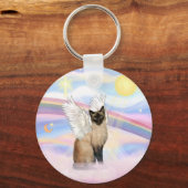 Siamees Kat - Wolken Sleutelhanger (Voorkant)
