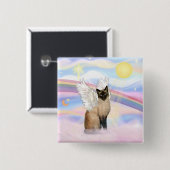 Siamees Kat - Wolken Vierkante Button 5,1 Cm (Voorkant /achterkant)