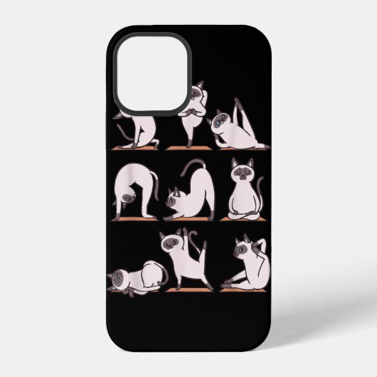 Siamees Kat Yoga T-shirt iPhone Hoesje (Achterkant)
