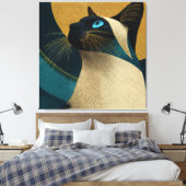 Siamees Mozaïek Portret Canvas Afdruk (Insitu (Slaapkamer))