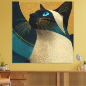Siamees Mozaïek Portret Canvas Afdruk (Insitu (Woonkamer))