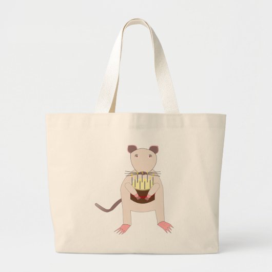 Siamees rat met verjaardagstaart grote tote bag (Voorkant)