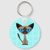 Siamese als u alstublieft Sleutelhanger - blauw (Voorkant)