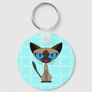 Siamese als u alstublieft Sleutelhanger - blauw