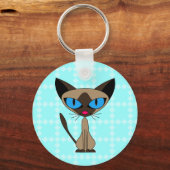 Siamese als u alstublieft Sleutelhanger - blauw (Voorkant)