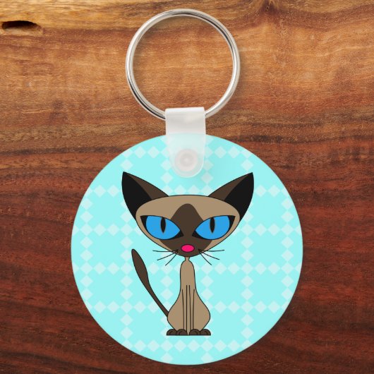 Siamese als u alstublieft Sleutelhanger - blauw (Voorkant)