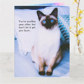 Siamese Birthday Wenskaart Kaart (Gele Bloem)