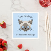 Siamese Blue Eyed Cat Face Graphic Birthday Servet (Insitu)