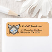 Siamese Blue Eyed Cat Face Light op donkere afbeel Etiket (Insitu)