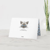 Siamese Blue Eyed Cat faces Graphic Art Birthday Kaart (Achterkant)