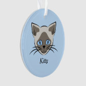 Siamese Blue Eyed Cat faces Graphic Art Ornament (voorkant)