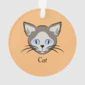 Siamese Blue Eyed Cat faces Graphic Art Ornament (achterkant)