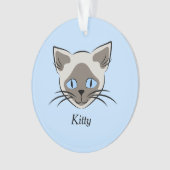 Siamese Blue Eyed Cat faces Graphic Art Ornament (voorkant)