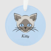Siamese Blue Eyed Cat faces Graphic Art Ornament (voorkant)