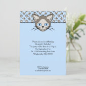 Siamese Blue Eyed Cat Faces Graphic Art Pattern Kaart (Staand voorkant)