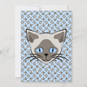Siamese Blue Eyed Cat Faces Graphic Art Pattern Kaart (Achterkant)