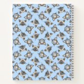 Siamese Blue Eyed Cat Faces Graphic Art Pattern Notitieboek (Achterkant)