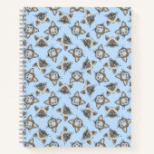 Siamese Blue Eyed Cat Faces Graphic Art Pattern Notitieboek (Voorkant)