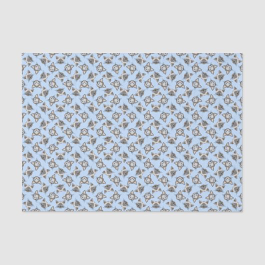 Siamese Blue Eyed Cat Faces Graphic Art Pattern Tissuepapier (Voorkant)