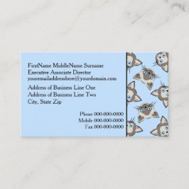 Siamese Blue Eyed Cat Faces Graphic Art Pattern Visitekaartje