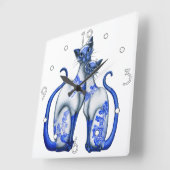 Siamese Blue Willow Wall klok (Hoek)