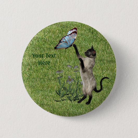 Siamese Button met kattenboter (Voorkant)